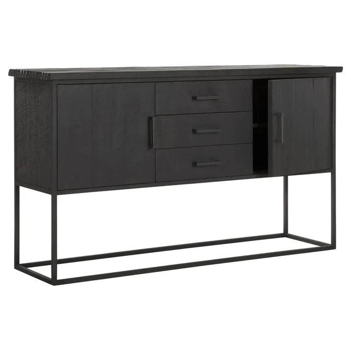 Dressoir Black Beam No.2 zwart teakhout zijaanzicht DTP Home