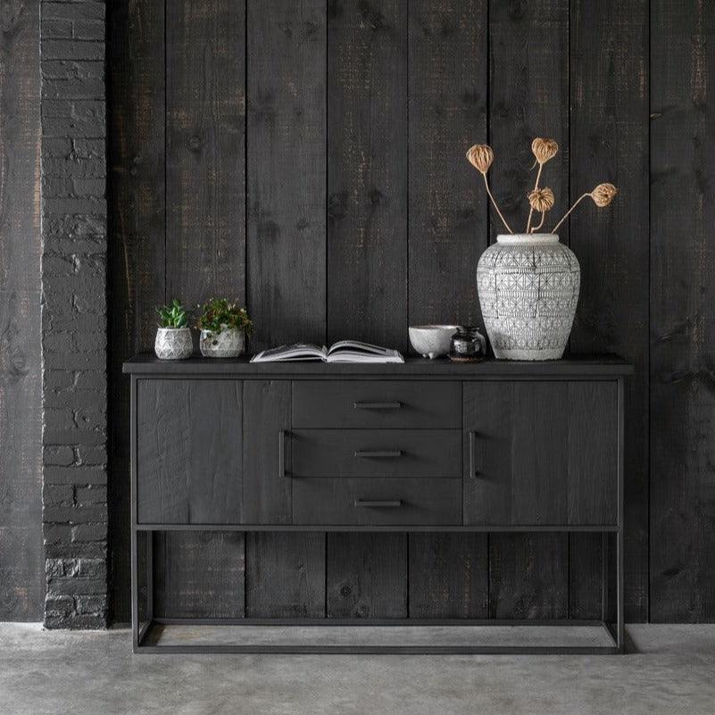 DTP Home Timeless Black Dressoir Beam No 2 158cm - Dressoir - DTP Home - livinglovely.nl