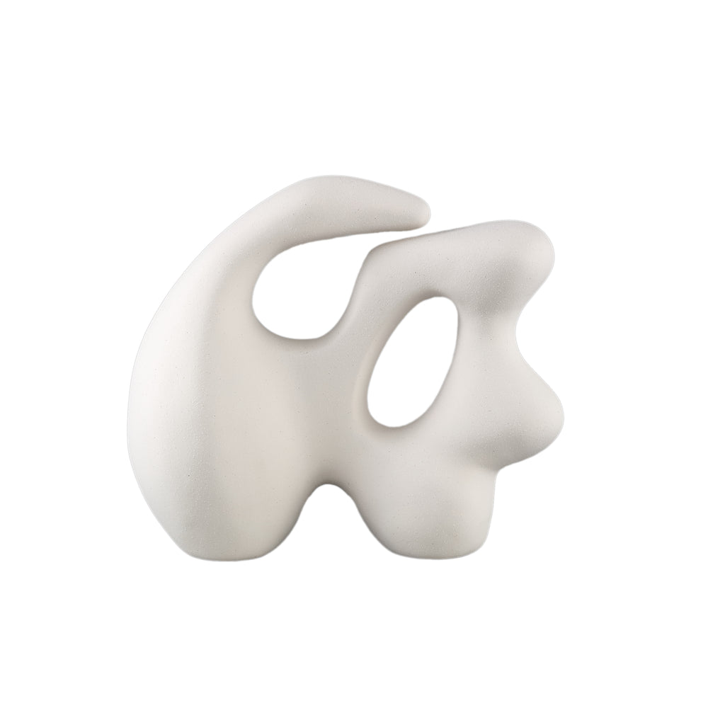 Eddison Cream ceramic matt glazed statue organic PTMD - Beeld - PTMD - livinglovely.nl