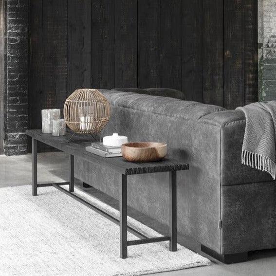 Zwarte eetbank 190cm Timeless Black collectie DTP Home