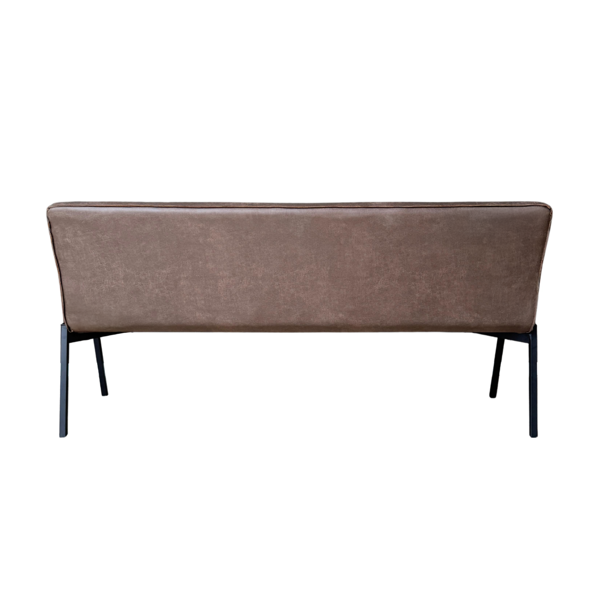 Eetkamerbank Tivoli 185 cm in bruin eco leer uit de Tivoli eetkamerserie