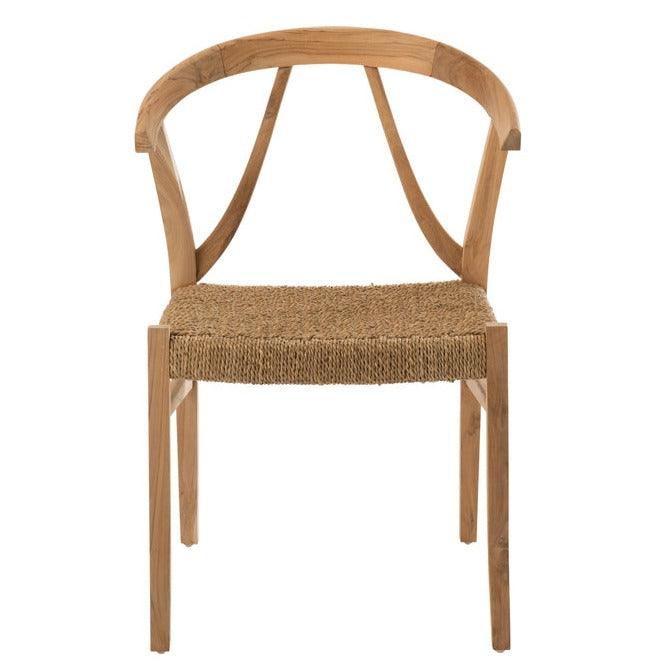 Eetkamerstoel Alis Teak Hout Naturel - Eetkamerstoel - J-Line - livinglovely.nl