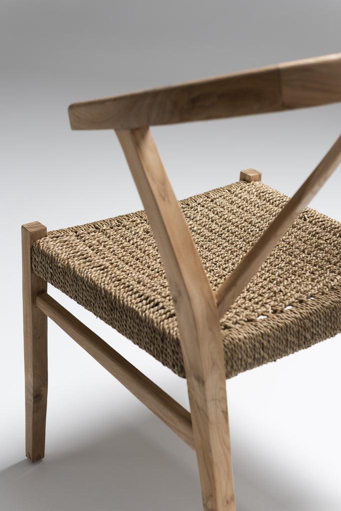 Eetkamerstoel Alis Teak Hout Naturel - Eetkamerstoel - J-Line - livinglovely.nl