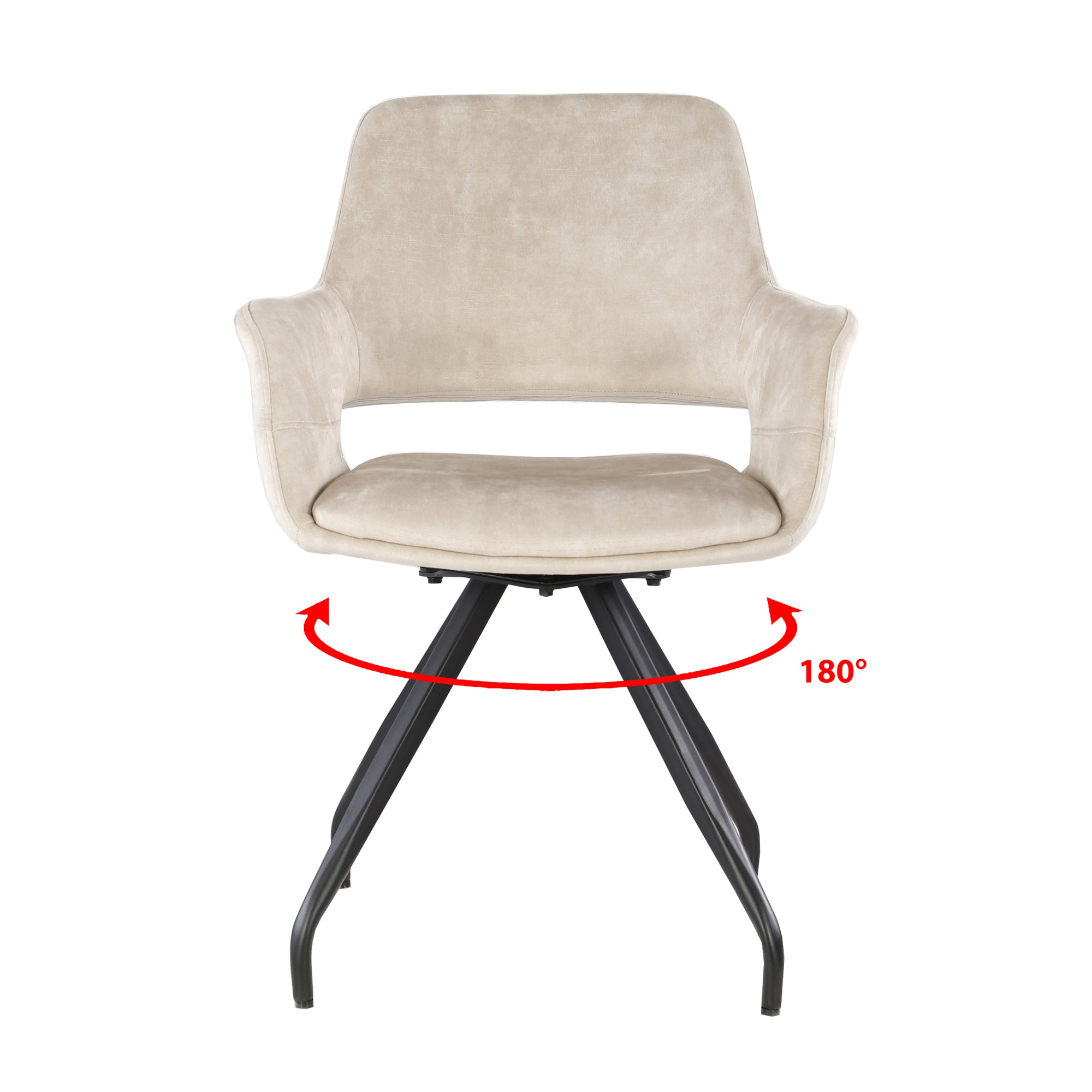 Capp eetkamerstoel van Livingfurn in beige velvet