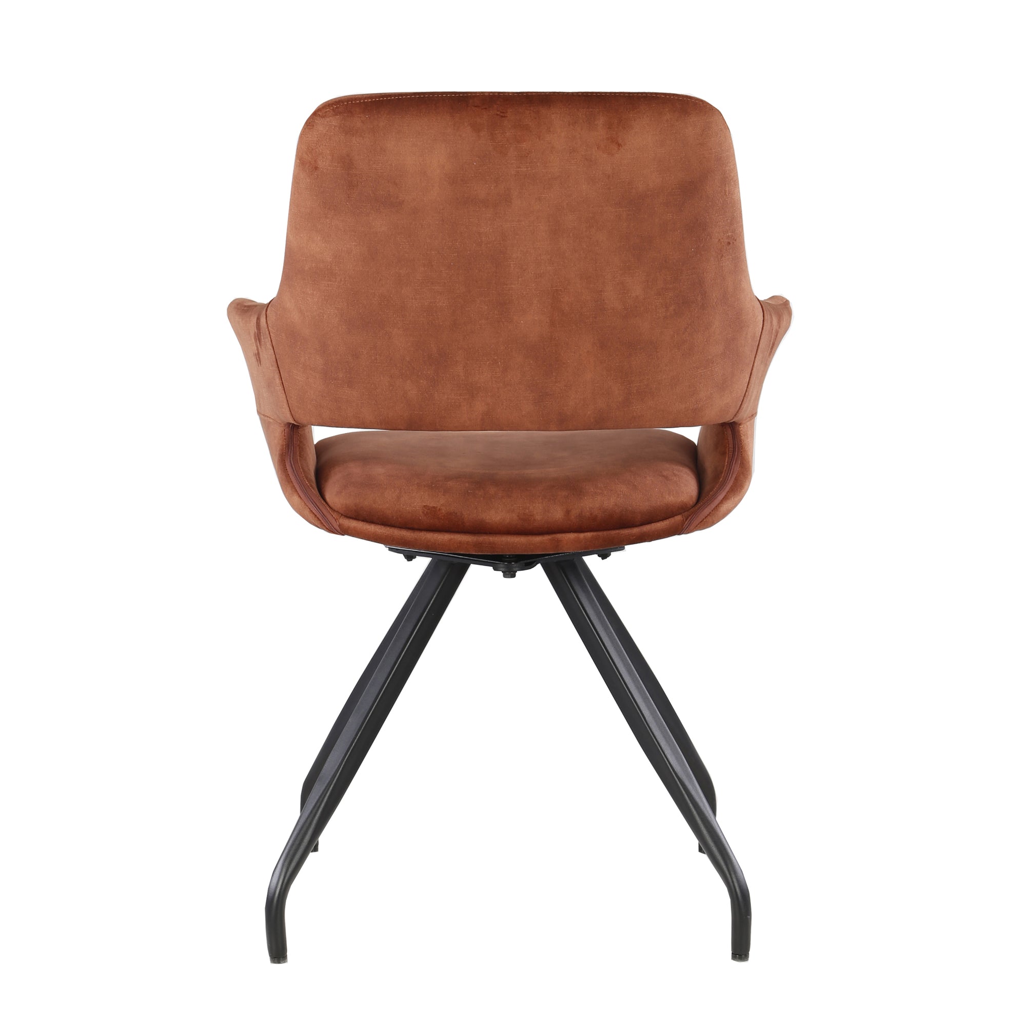 Livingfurn Capp eetkamerstoel Rust Velvet, set van twee