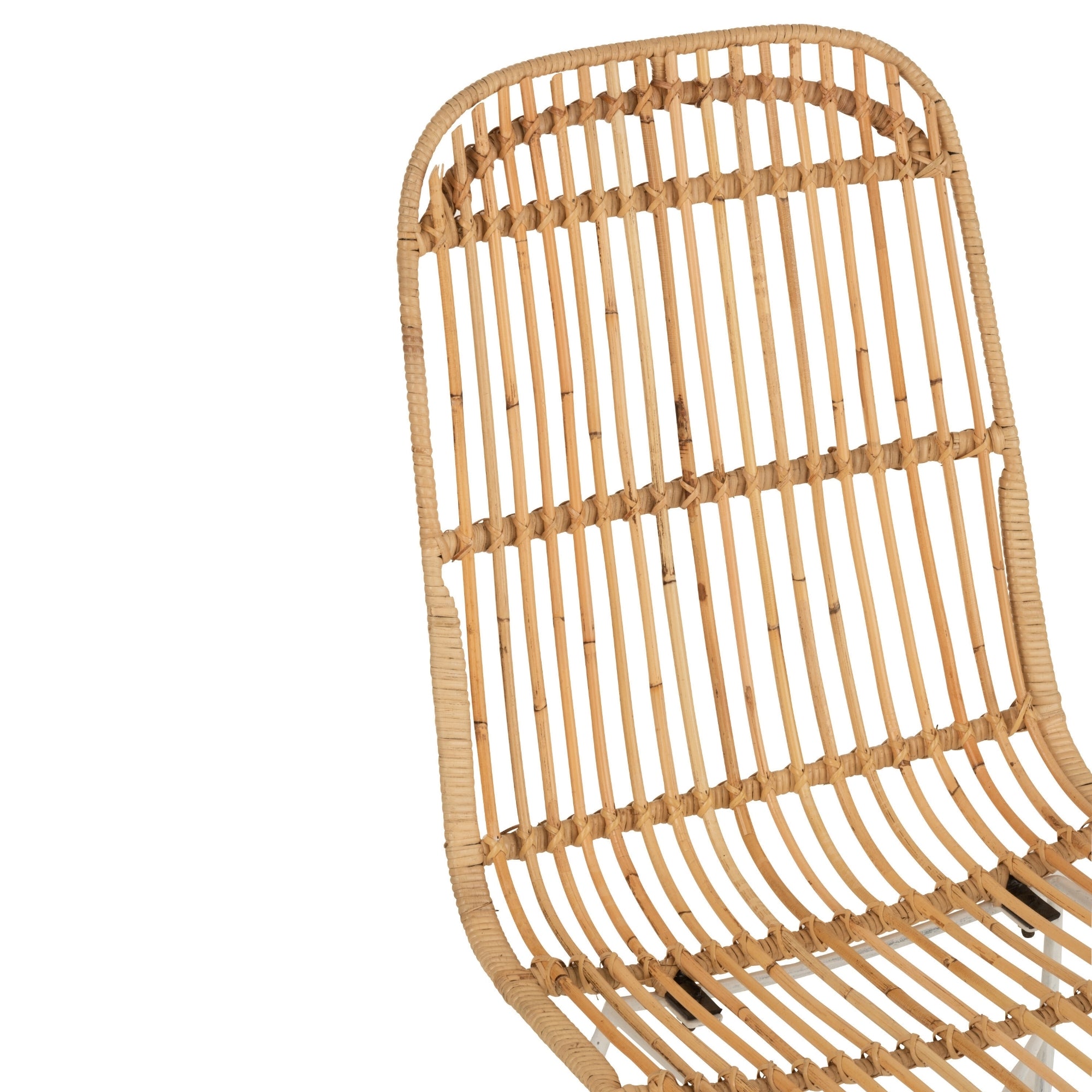 Eetkamerstoel Ema Rotan/Metaal Naturel/Wit - Eetkamerstoel - J-Line - livinglovely.nl