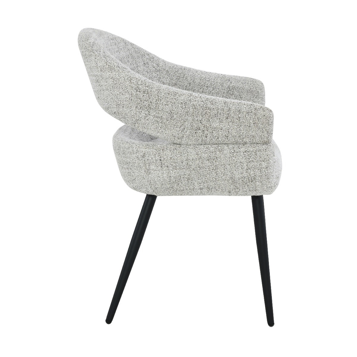 Eetkamerstoel Megan Bisque Oasis met Beige stof met zwart onderstel
