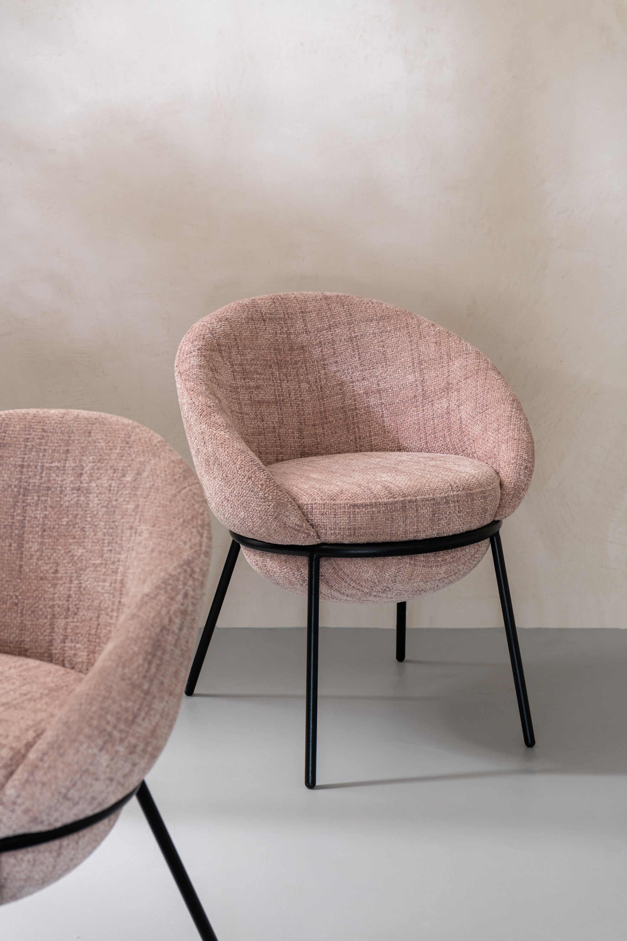 Eetkamerstoel Napoli Licht Roze- J-Line - Eetkamerstoel - J-Line - livinglovely.nl