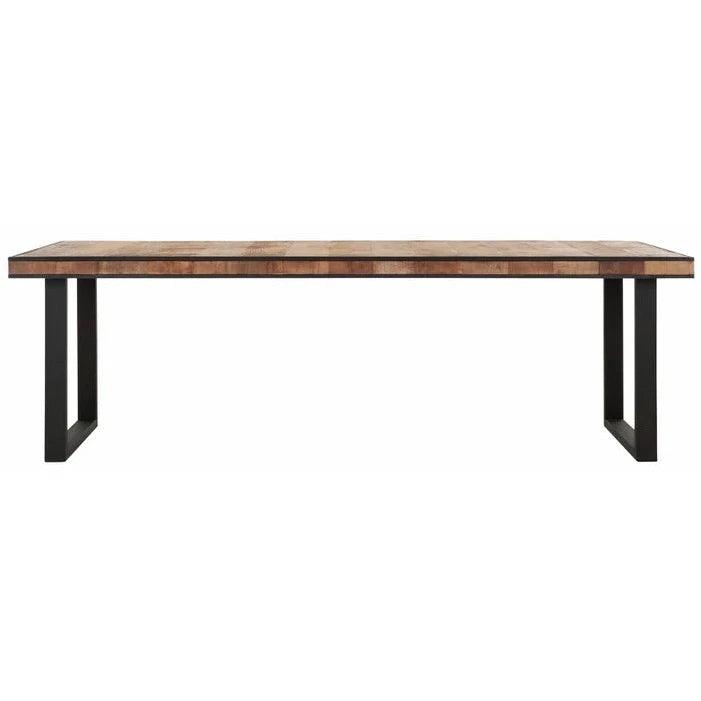 Zwart metalen onderstel van de eetkamertafel Cosmo van DTP Home in close-up