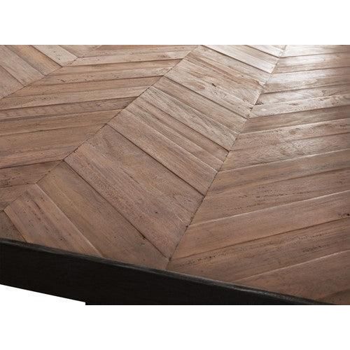 Eetkamertafel Criss Cross van DTP Home, maatschets met de afmetingen