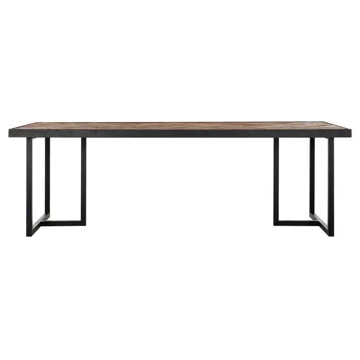Eetkamertafel Criss Cross 240cm van DTP Home, onderstel en blad van opzij gezien