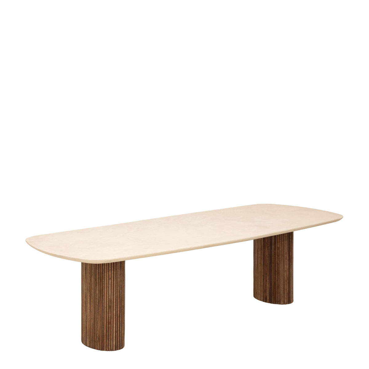 Eettafel Lagoon ovaal 240cm schuin van opzij in een eetkamer