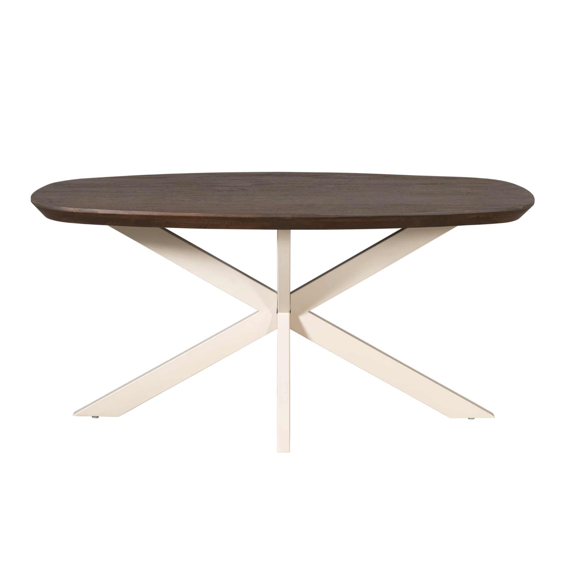 Eettafel Madison Deens Ovaal 160cm van Starfurn schuin van voren met het volledige tafelblad in beeld