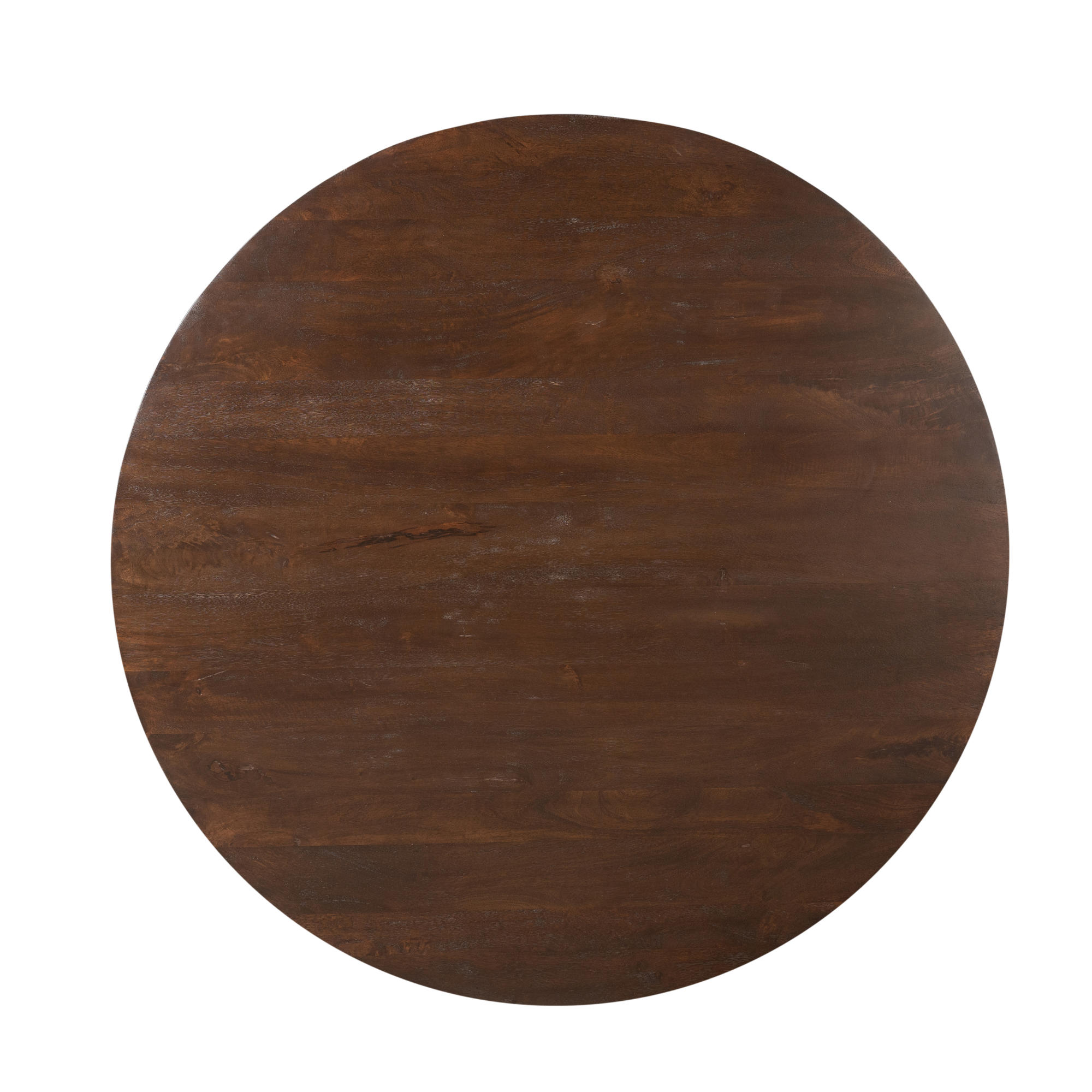 Detail van de brede mangohouten voet onder de eettafel Madison 150cm van Starfurn