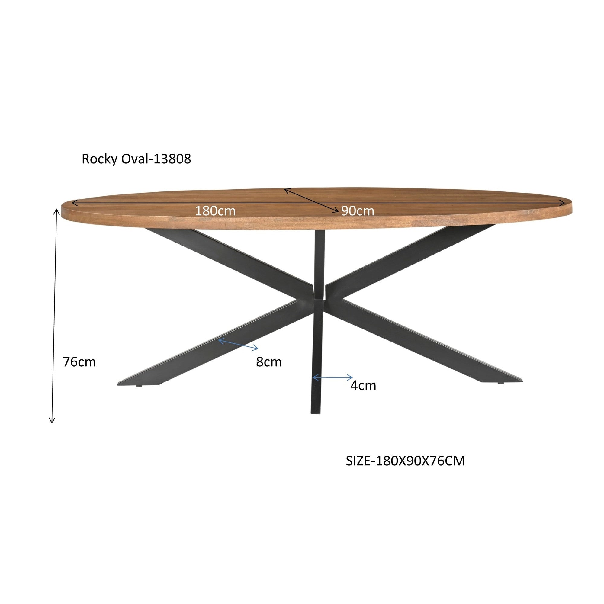 Eettafel Rocky Pecan 180cm in een interieur