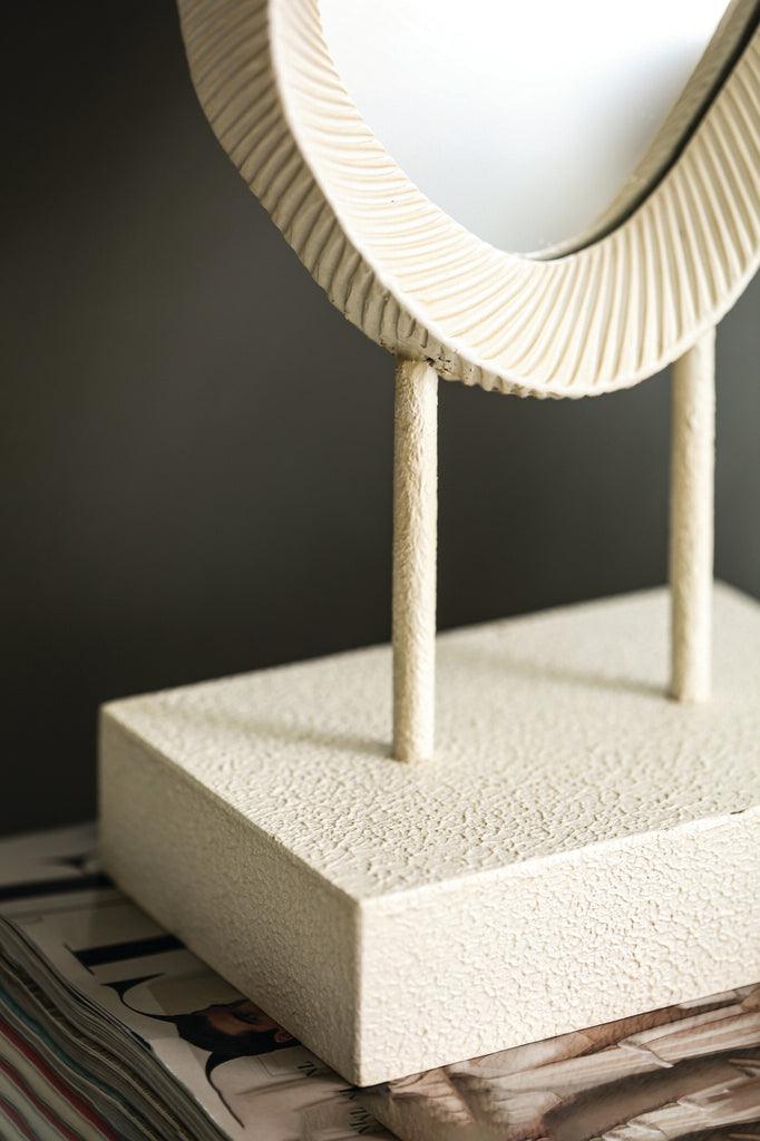 Eilish White poly organic mirror on mdf base high 22.0 x 14.0 x 49.5 cmPTMD - Spiegel - PTMD - livinglovely.nl