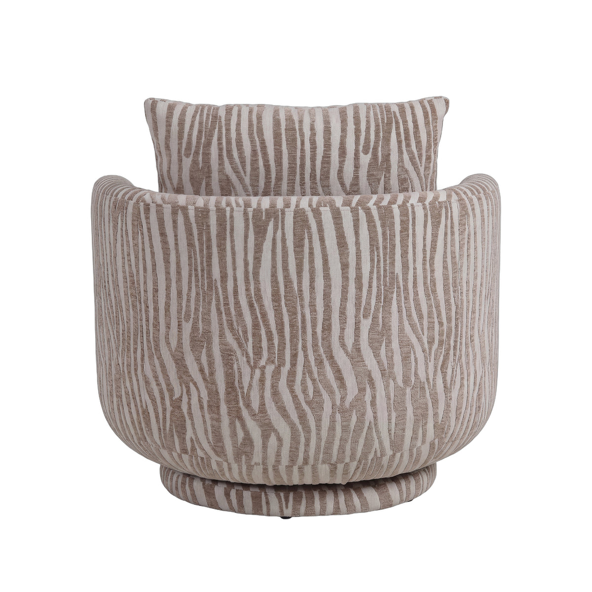 Elin Fauteuil Beige Golvende Lijnen Rond van PTMD, achteraanzicht van de beige fauteuil