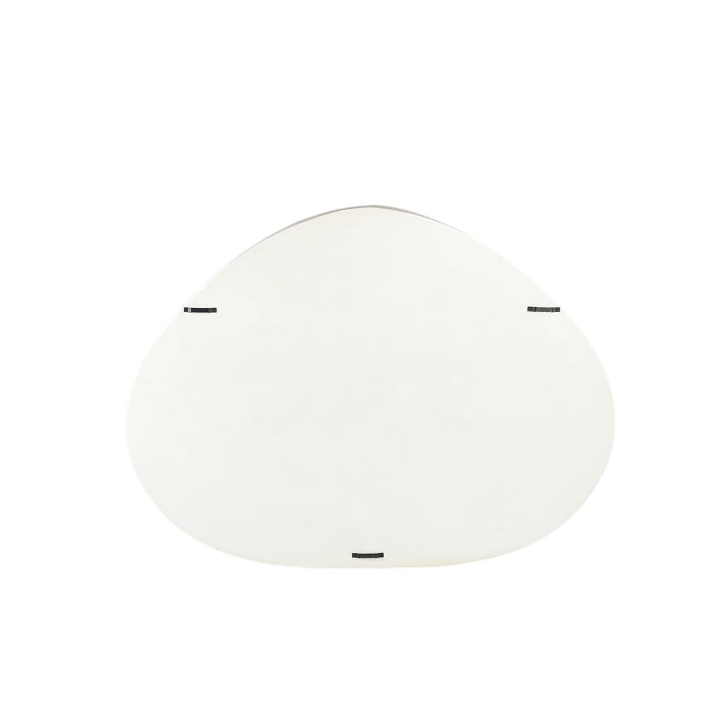 Emmelie White MDF rough oval wall rack low PTMD - Wandrek - PTMD - livinglovely.nl