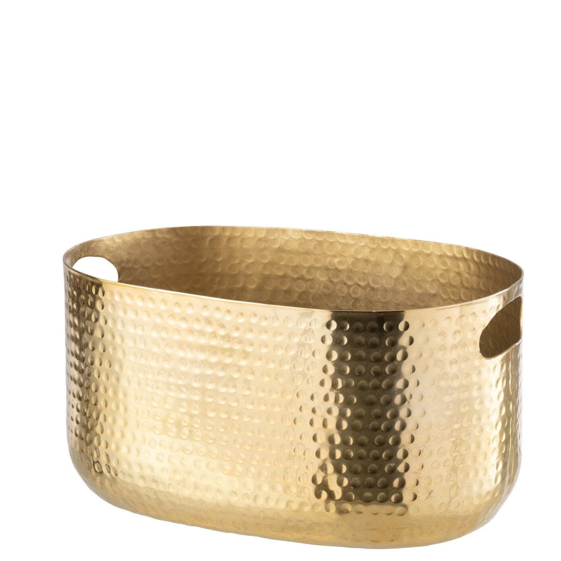 Emmer Champagne Motief Aluminium Goud - Ijsemmer - J-Line - livinglovely.nl