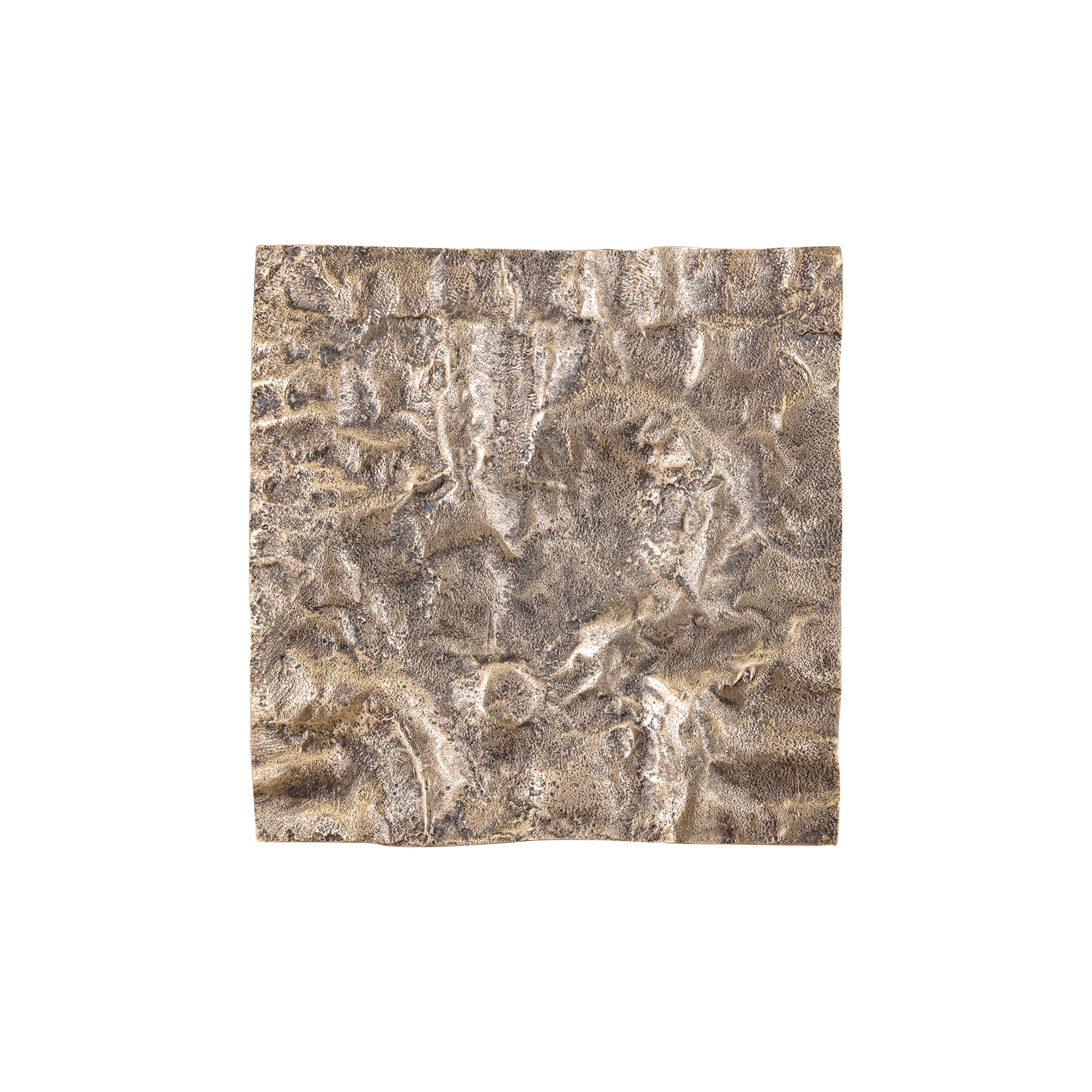 Eogan Gold Casted Alu Wall Panel Rough Square 50x50cm PTMD - Wandpaneel - PTMD - livinglovely.nl