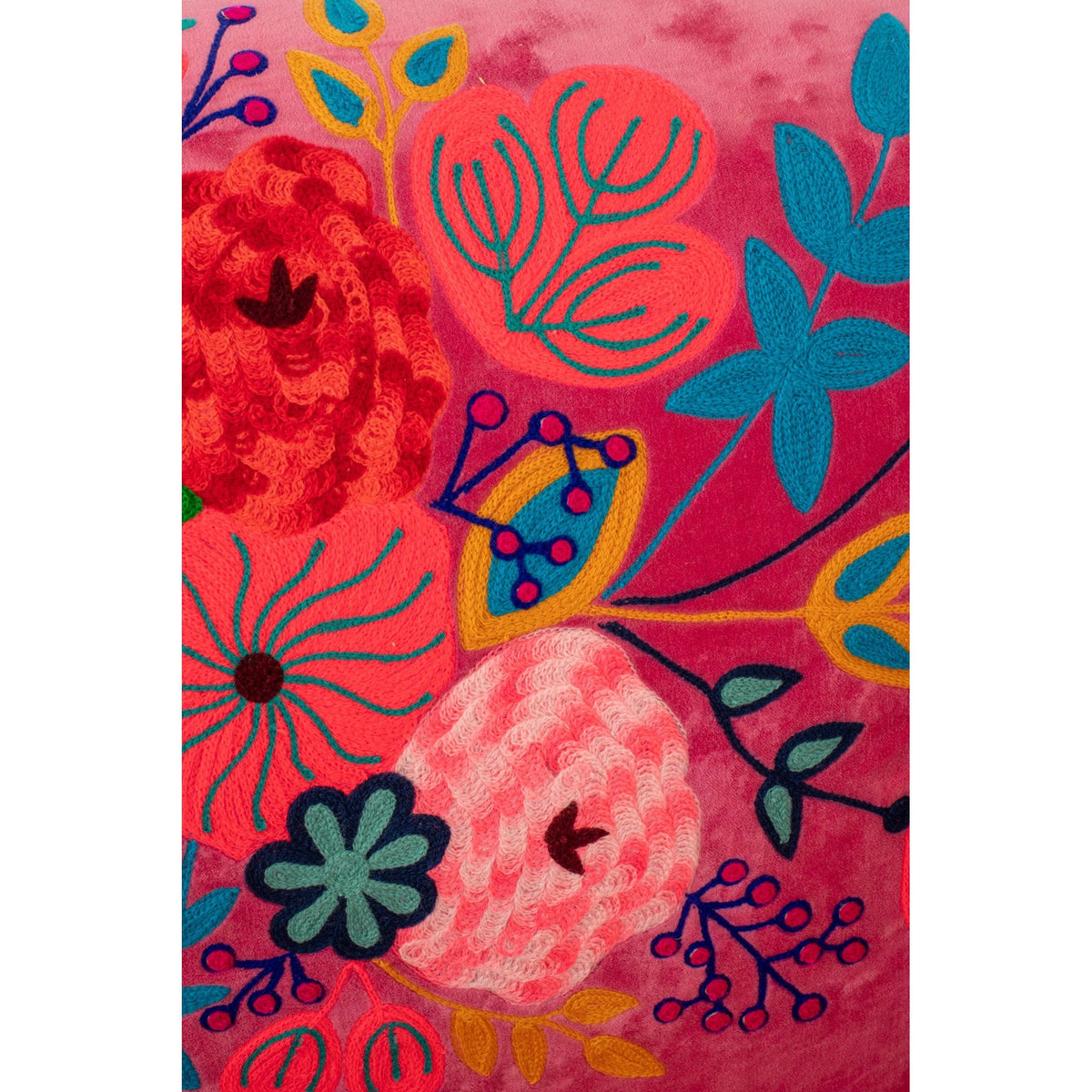 Fauteuil Bloemen Mangohout Fuchsia J-Line