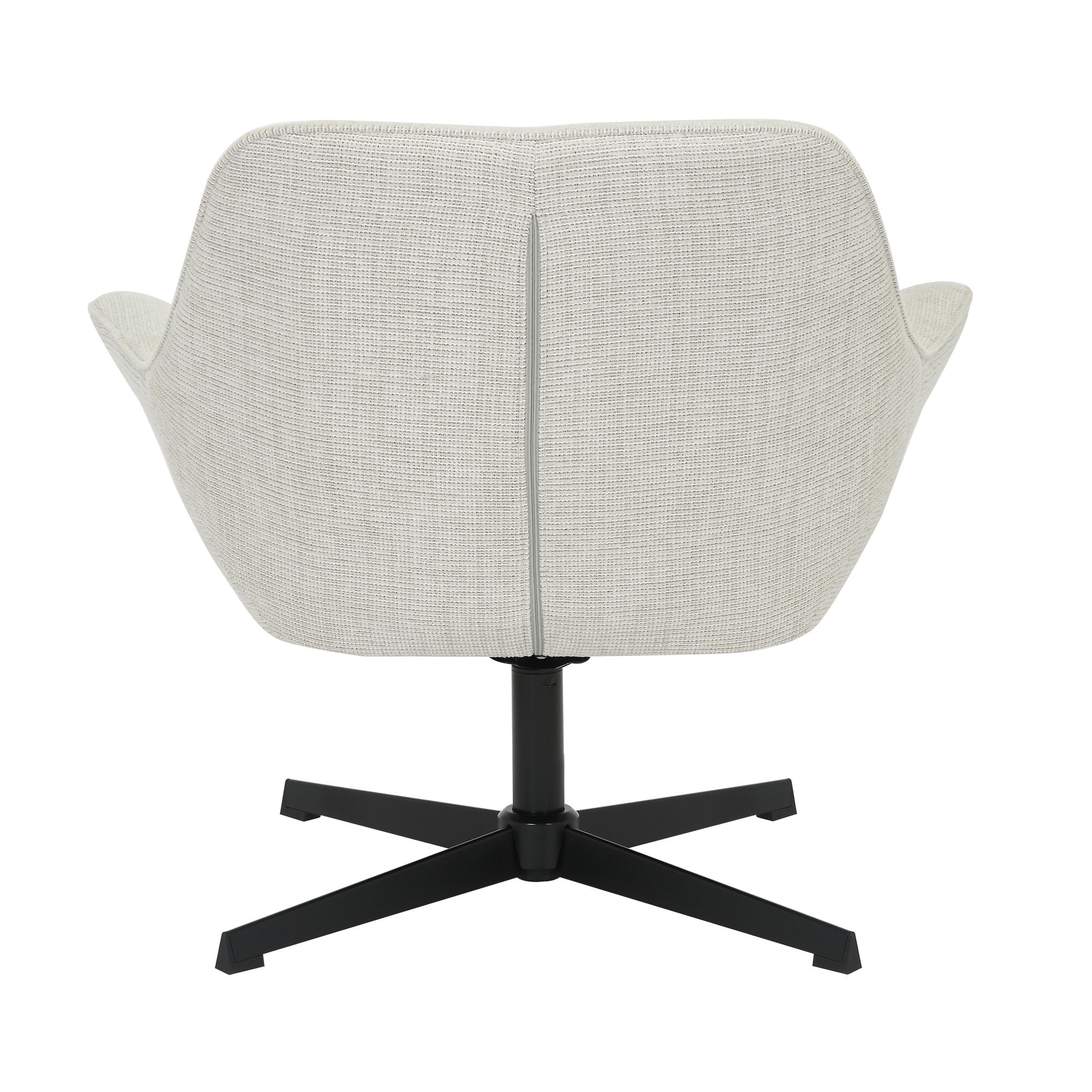Fauteuil Daphne in Greige, grijsbeige stof met zwart onderstel