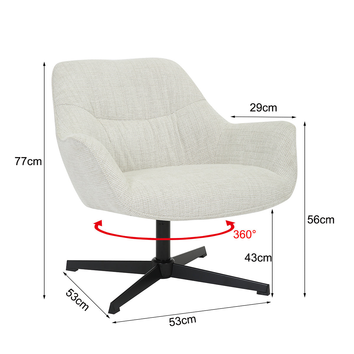 Daphne fauteuil in greige, zijaanzicht