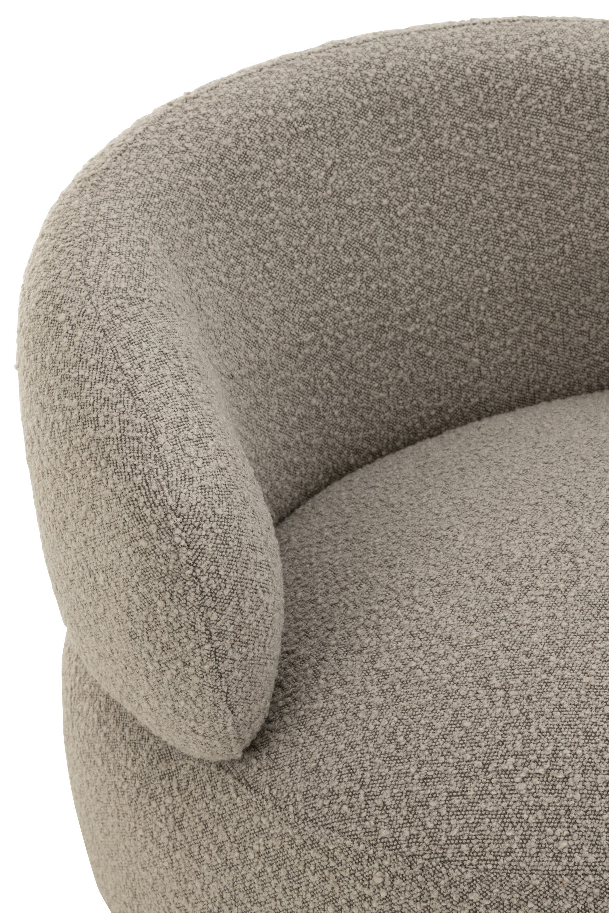 Fauteuil Draaiend Rond Schuim Taupe J-Line - Fauteuil - J-Line - livinglovely.nl