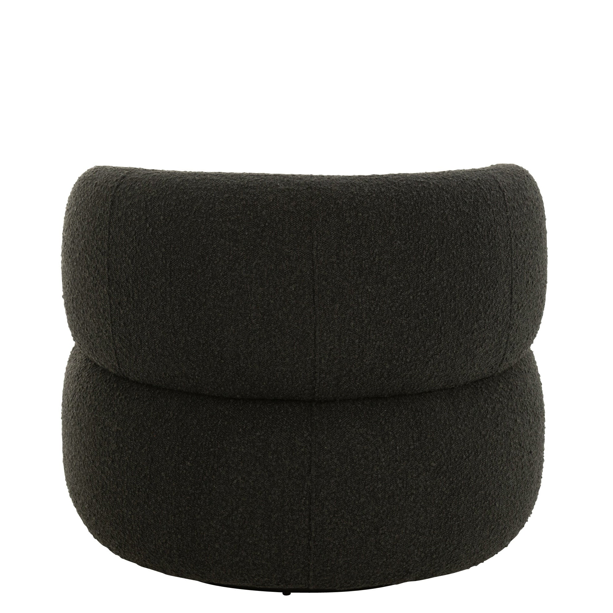 Fauteuil Draaiend Rond Schuim Zwart J-Line - Fauteuil - J-Line - livinglovely.nl
