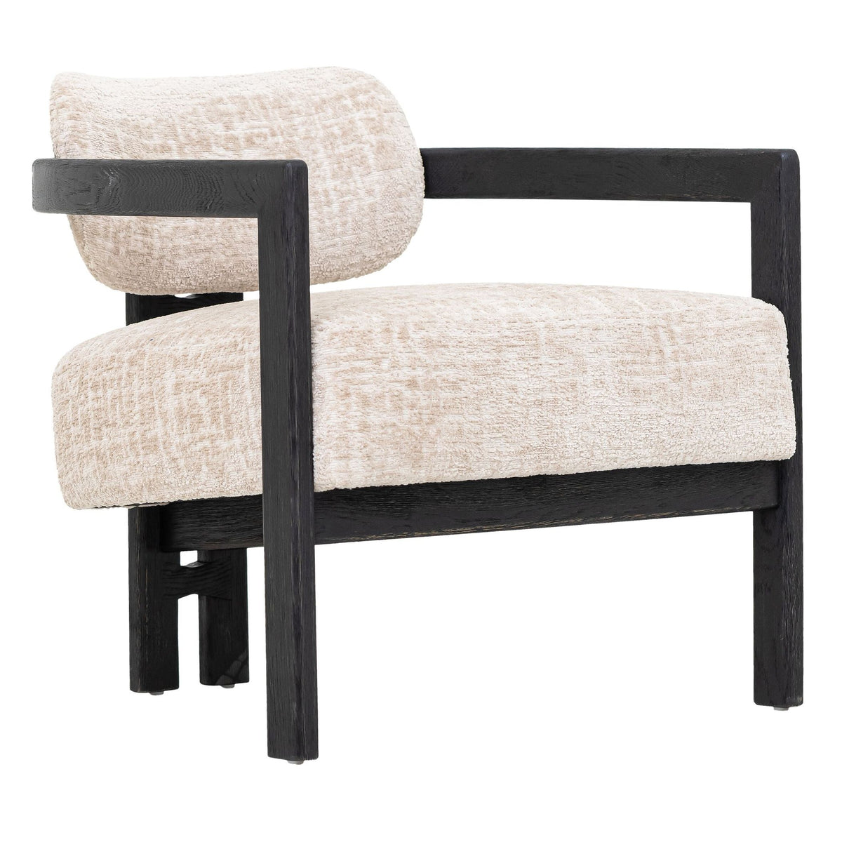 Fauteuil Kelly Luxor Sand met zwart frame MUST Living