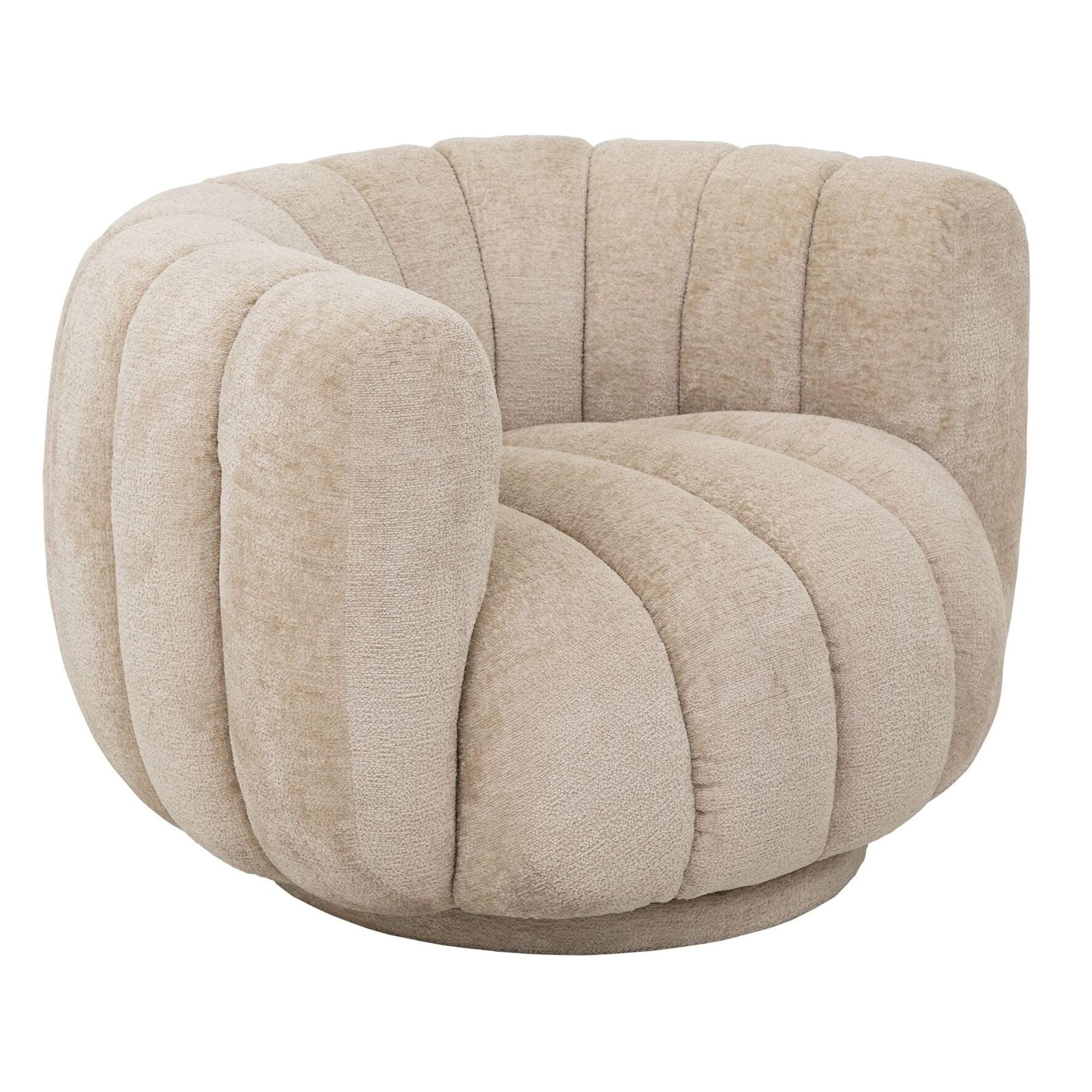 Crème loungefauteuil Mello met brede zit en lage rugleuning