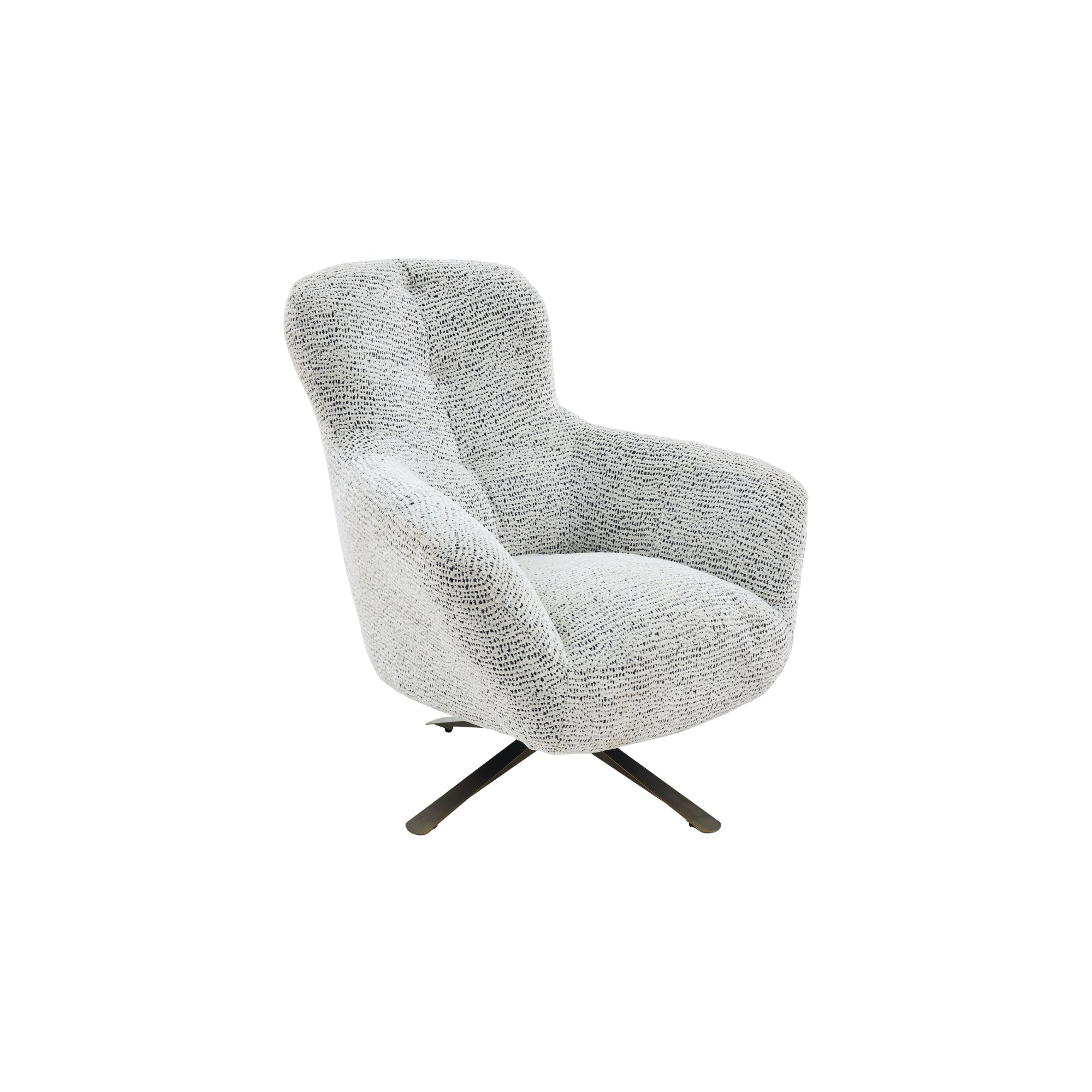 Fauteuil Nena Beige van Starfurn, draaibare fauteuil in zachte beige gemêleerde stof