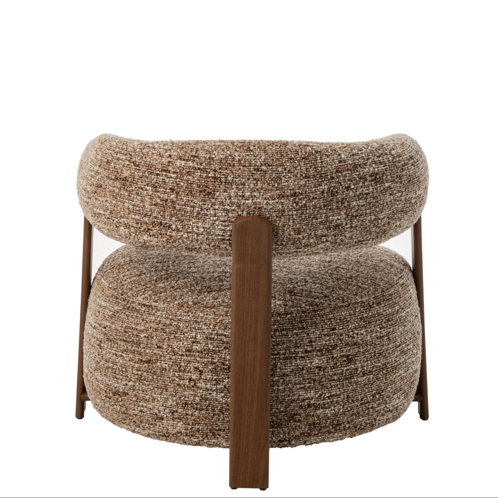 Fauteuil Schuim Bruin van J-Line, bruine fauteuil met brede armleuningen