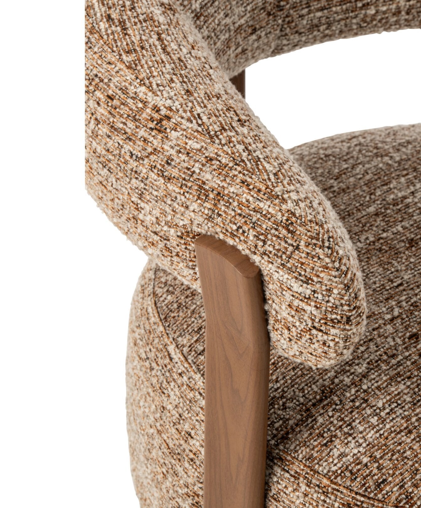 Fauteuil Schuim Bruin van J-Line, zesde weergave van de bruine stoffen fauteuil