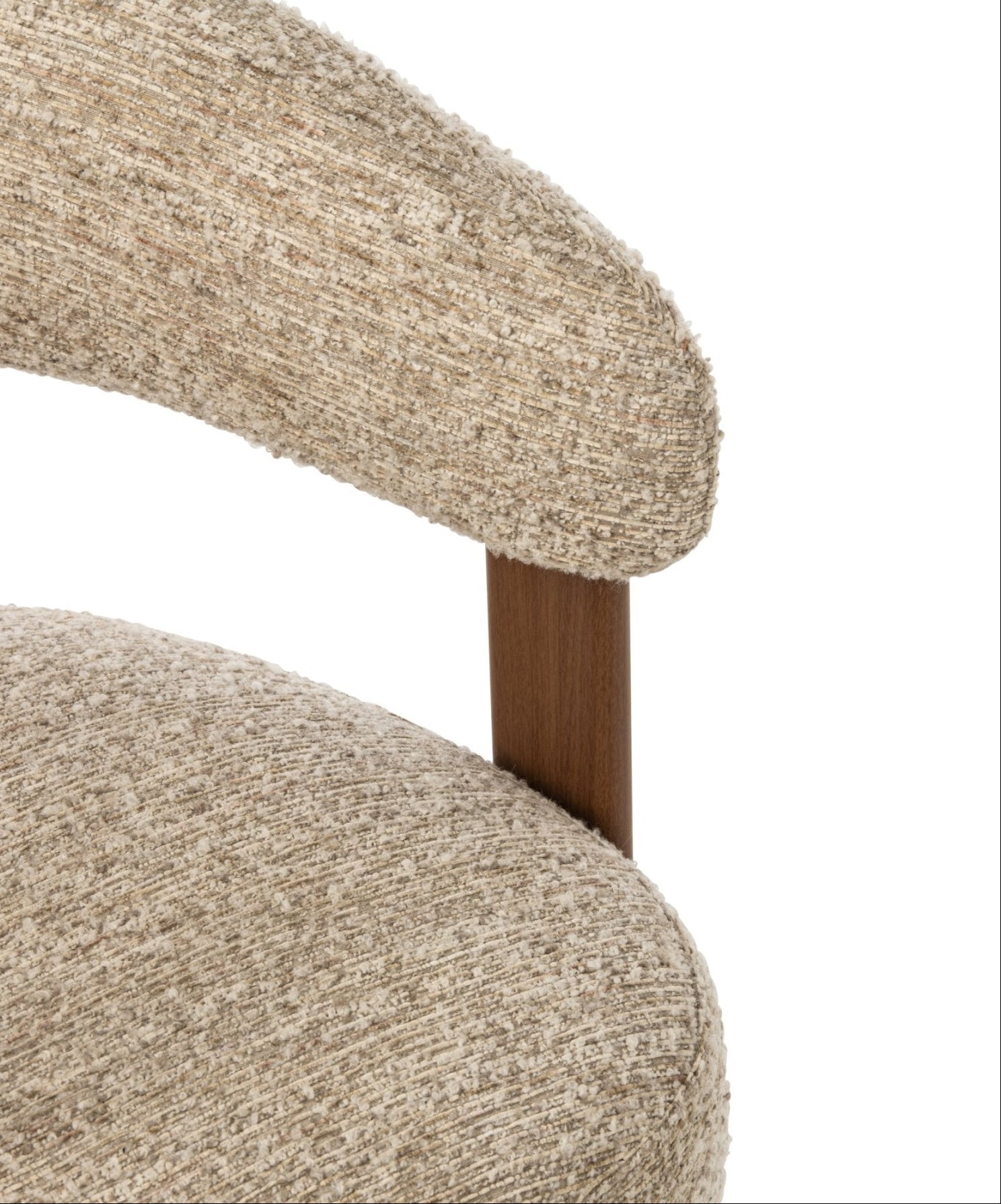 Fauteuil Schuim Ecru van J-Line, zesde weergave van de ecru stoffen fauteuil