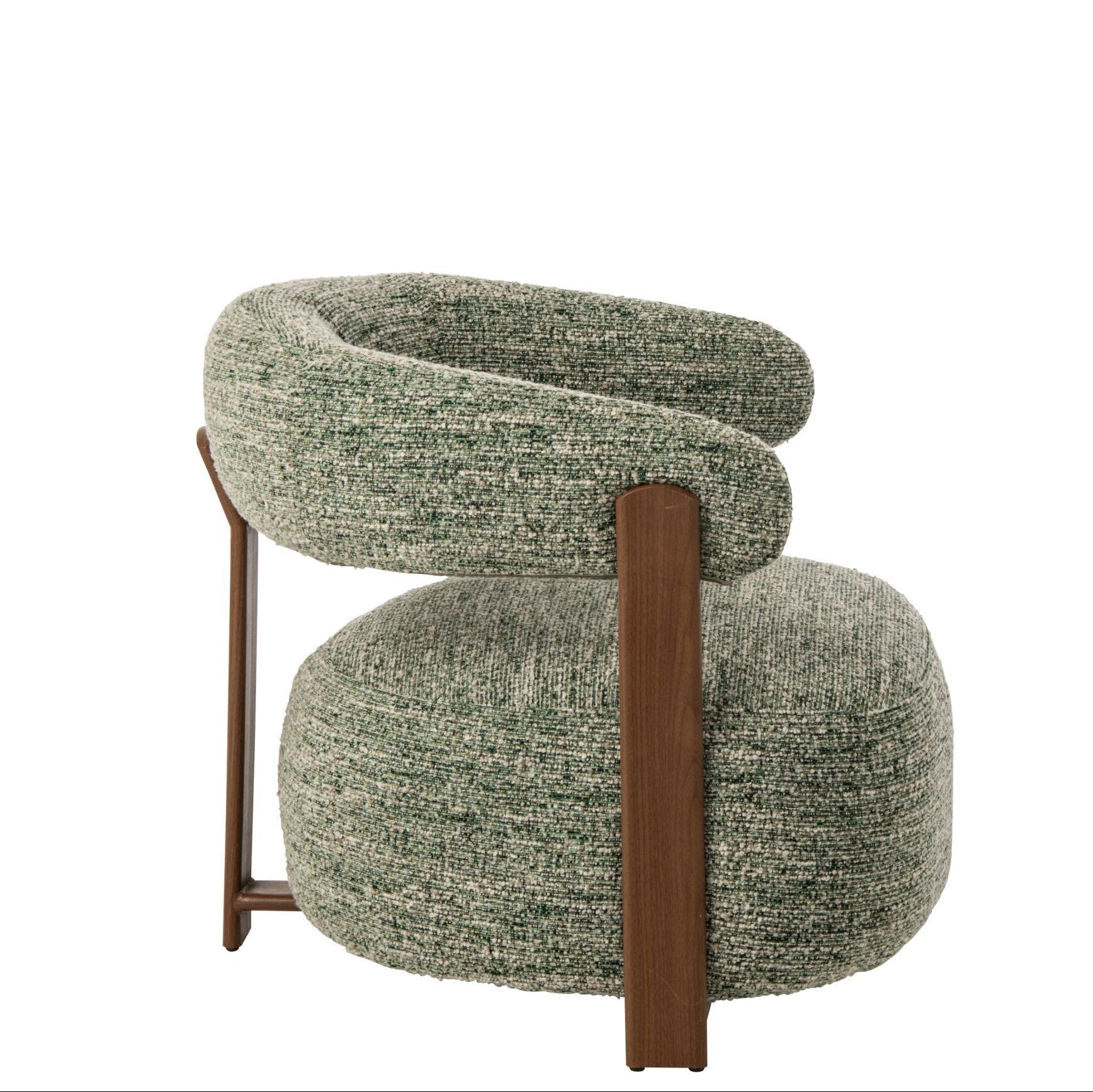 Fauteuil Schuim Olijfgroen van J-Line, olijfgroene fauteuil met brede armleuningen