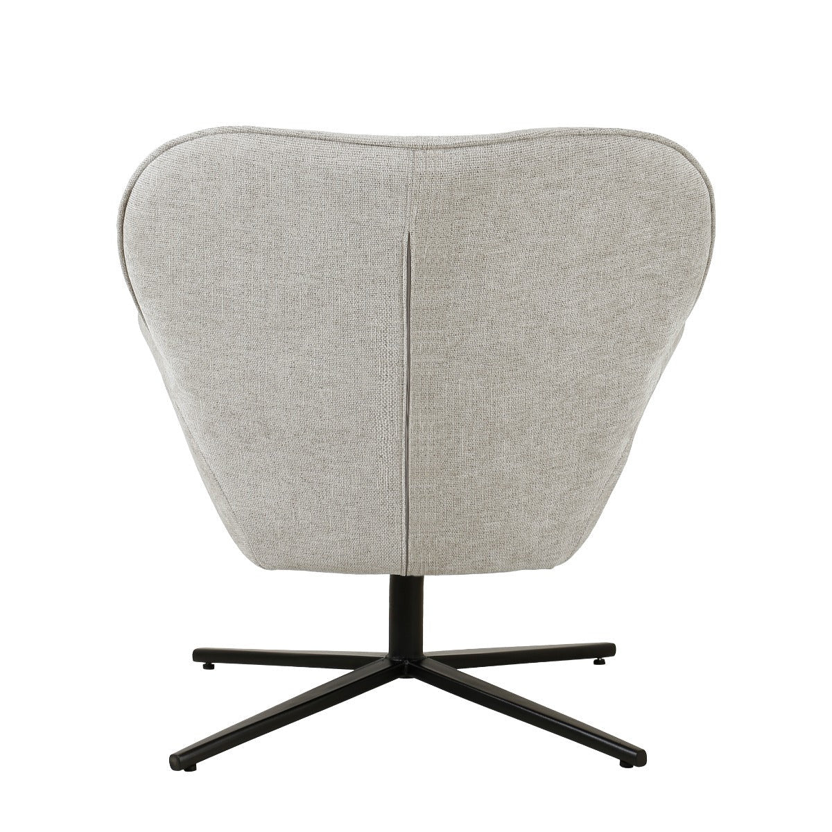 Fauteuil Sven in Toffee, warm beige stof met zwart onderstel
