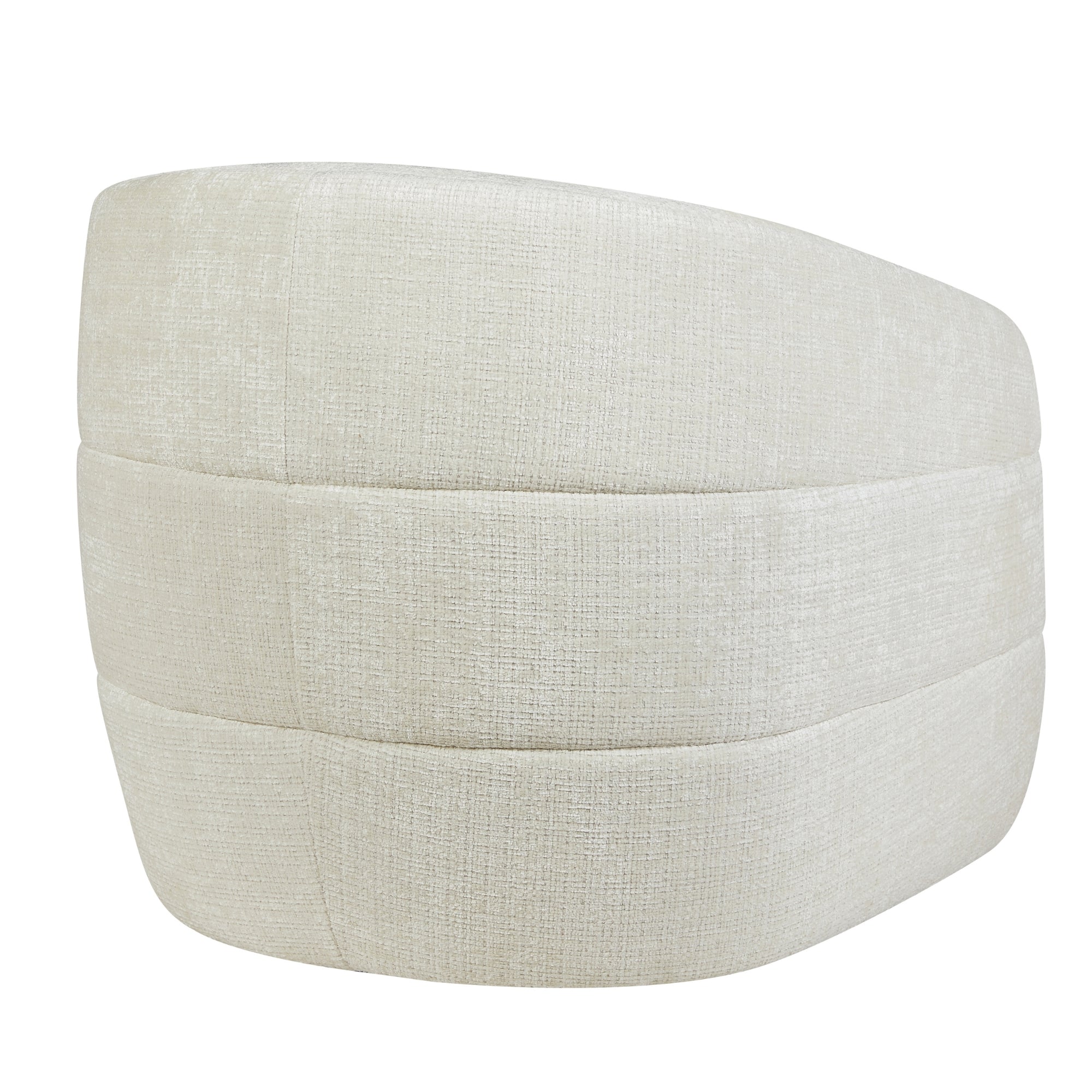 Detail van de zachte off white meubelstof van de Fauteuil Yara van Starfurn