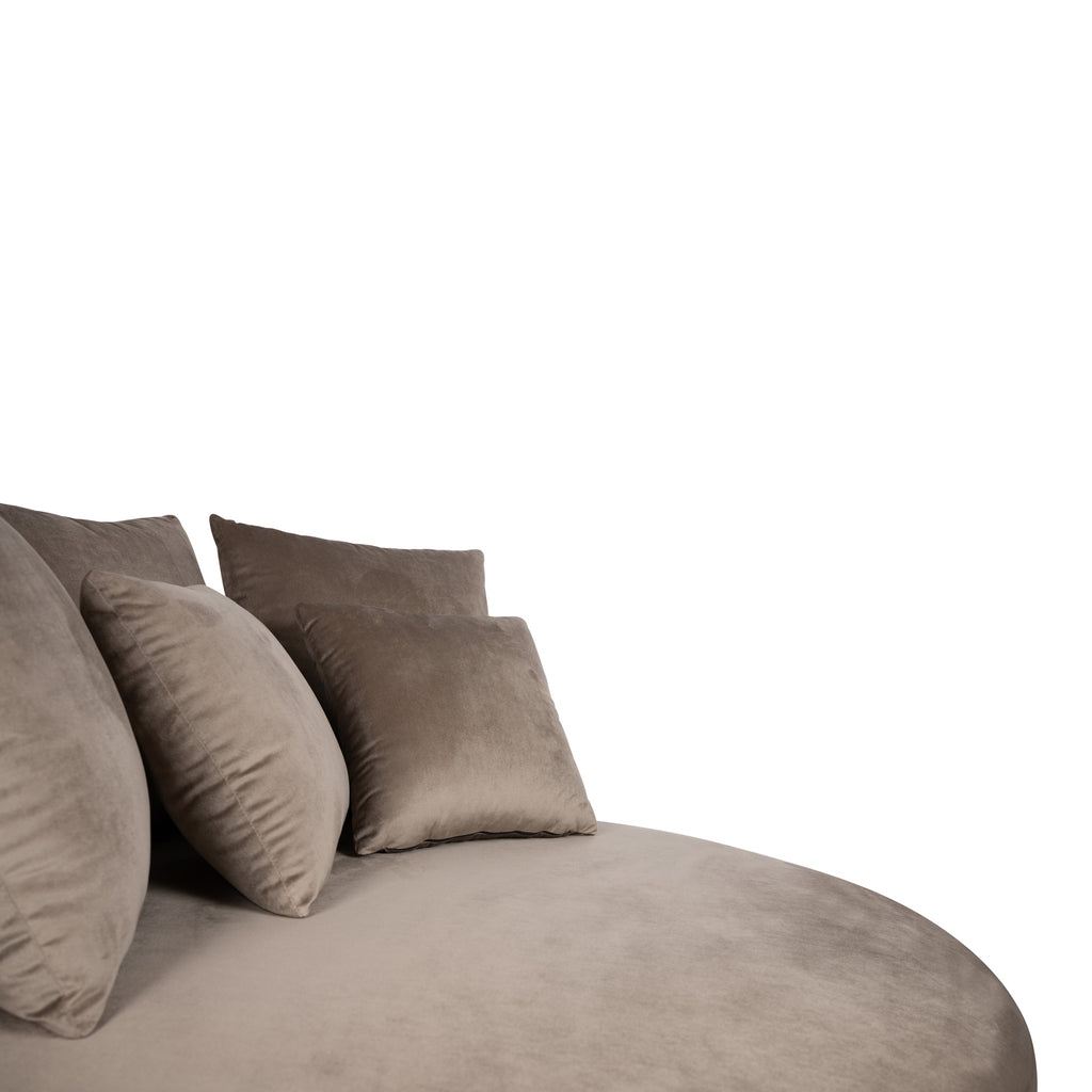 Fayen Fauteuil - Ø121x68cm - Velvet - Zand PTMD - Fauteuil - PTMD - livinglovely.nl