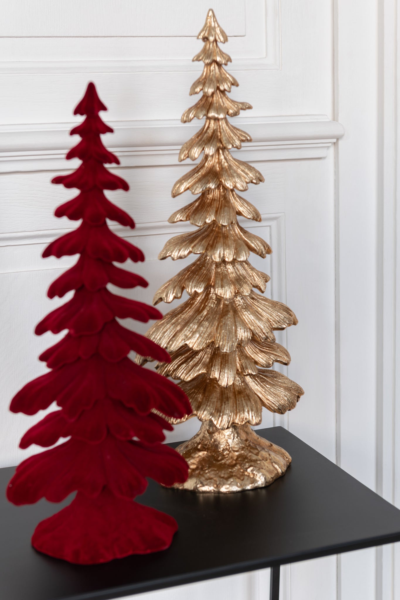Fir Tree Velvet Resin Red Small - - J-Line - livinglovely.nl