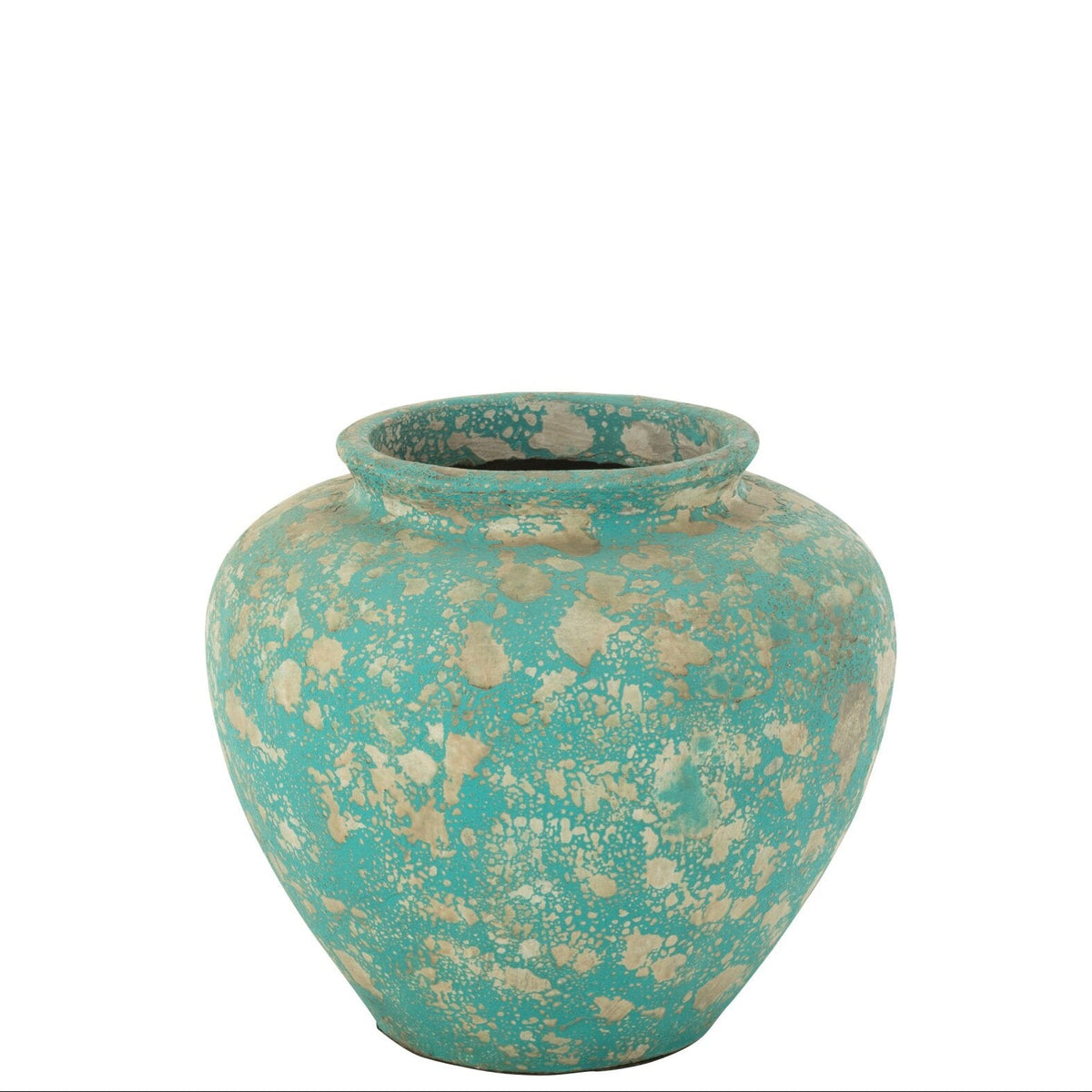Flowerpot Antique Round Cement Azur J-Line