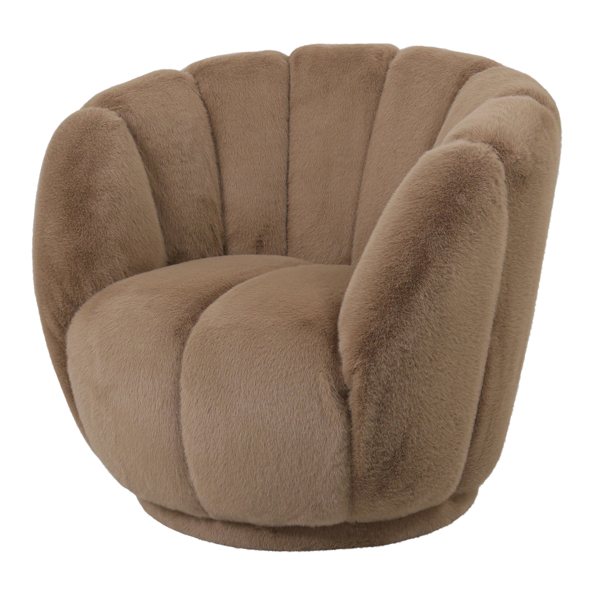 Furia Mocca Fauteuil Fur PTMD - Fauteuil - PTMD - livinglovely.nl