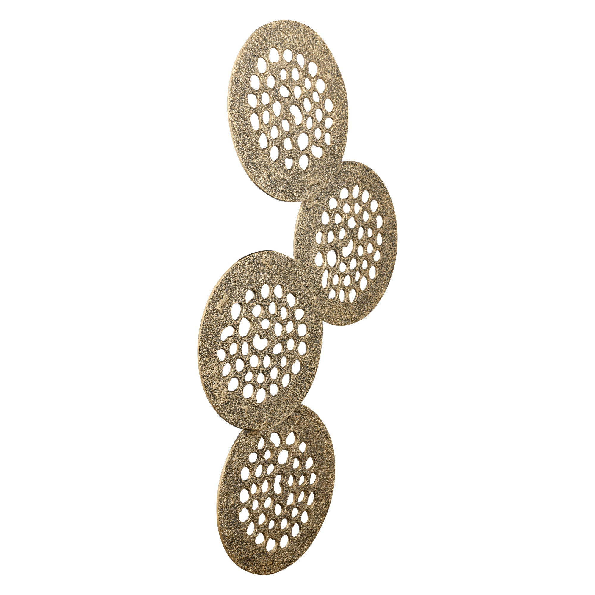 Geoffe Gold Casted Alu 4 Rounds Wall Panel PTMD - Wanddecoratie - PTMD - livinglovely.nl