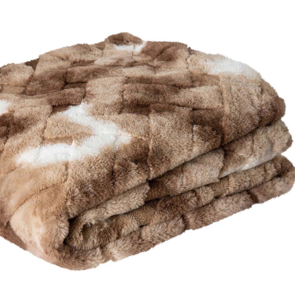 Geraldine Brown artificial fur plaid rectangle S PTMD - Poef - PTMD - livinglovely.nl