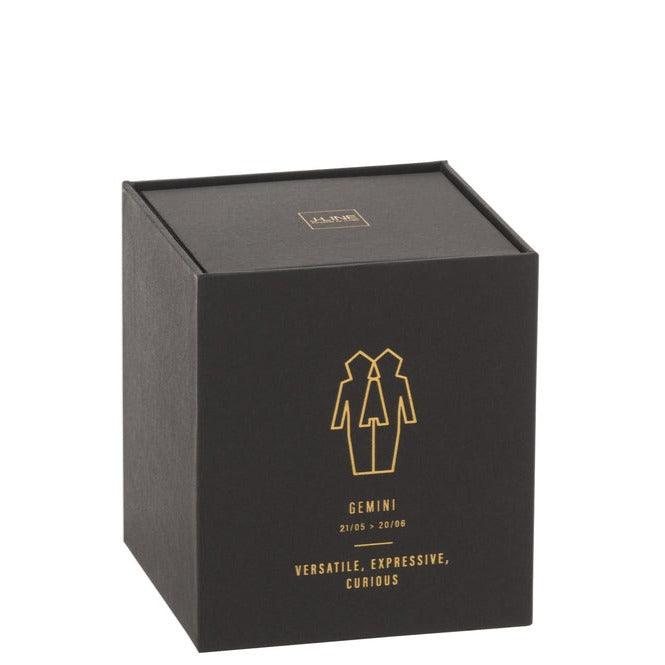 Geurkaars Astro Tweelingen Zwart-50u - Geurkaars - J-Line - livinglovely.nl