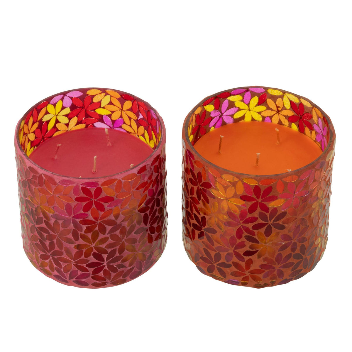 Geurkaars Flower Mosaic Wax Medium Set van 2-55u