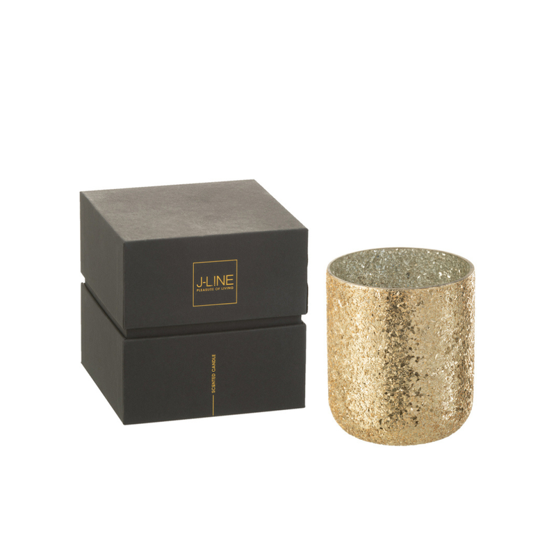 Geurkaars Luxuria Goud Large- 80h - Geurkaars - J-Line - livinglovely.nl