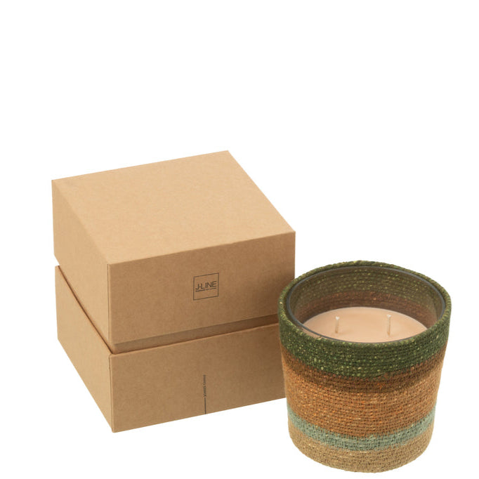 Geurkaars Mand Beige Small- 45 Uur - Geurkaars - J-Line - livinglovely.nl