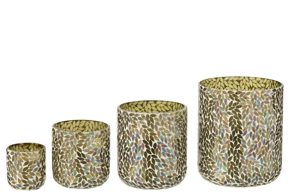 Geurkaars Tender Rose Wax Groen Extra large - 150u - Geurkaars - J-Line - livinglovely.nl