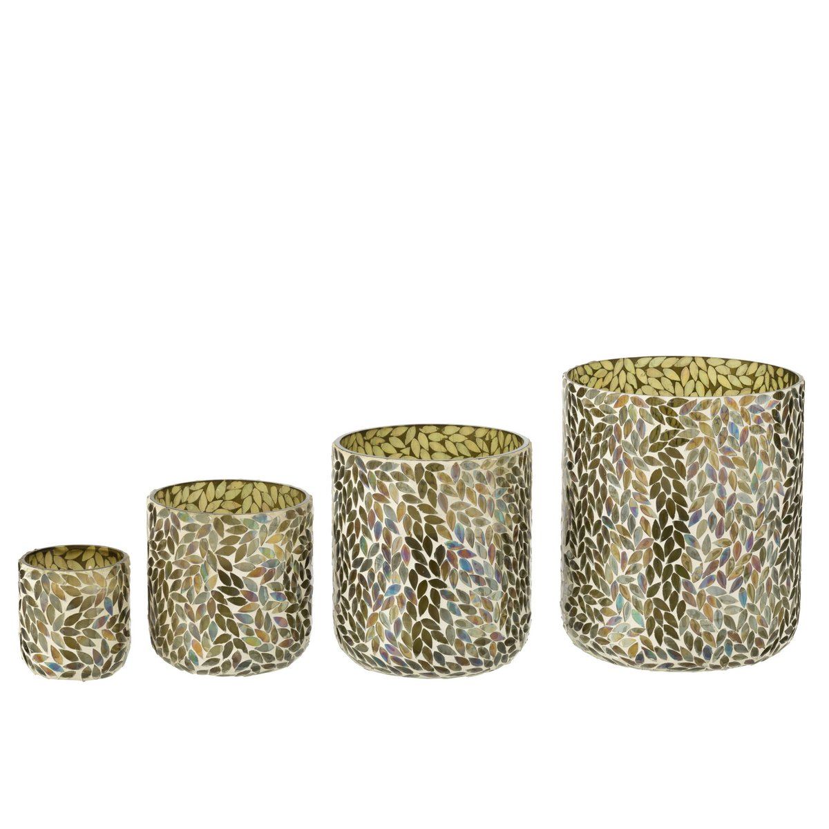 Geurkaars Tender Rose Wax Groen Large - 120u - Geurkaars - J-Line - livinglovely.nl